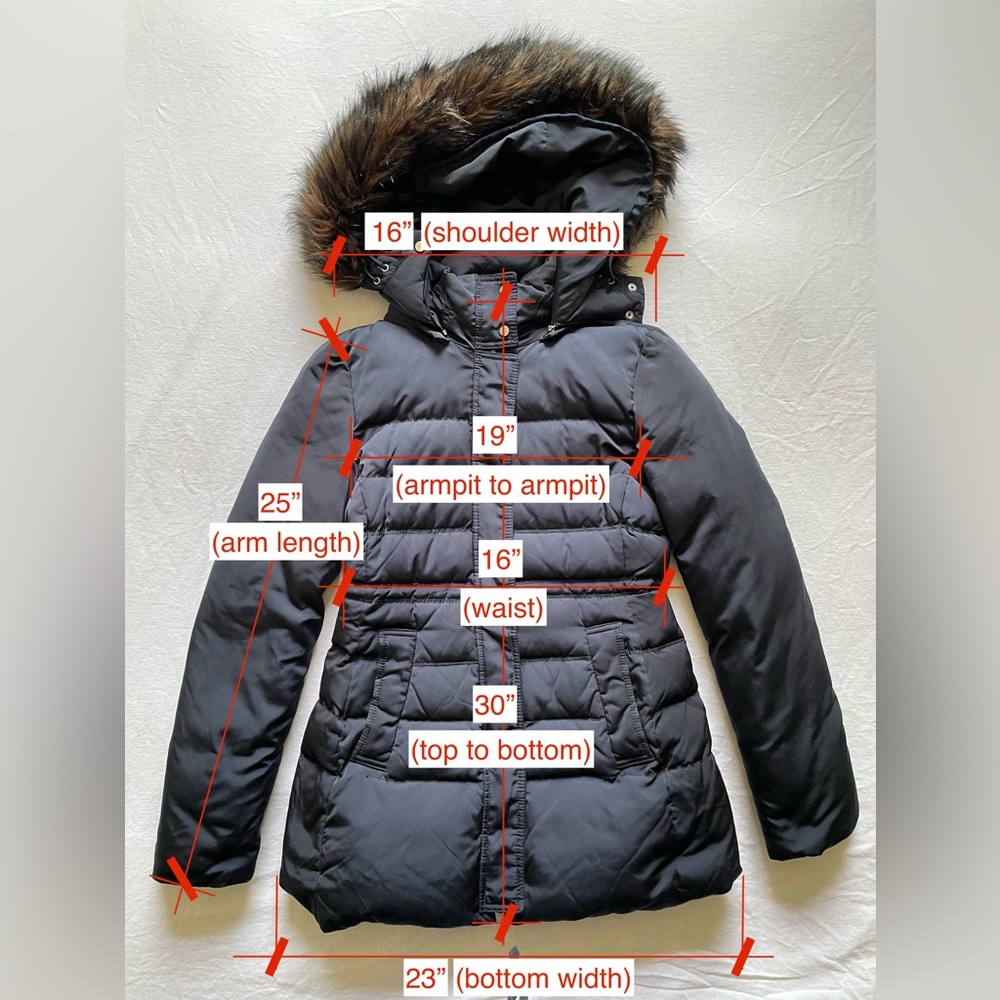 ❌Zara Navy Blue Puffer Jacket w Faux Fur Hood - Picture 6 of 6